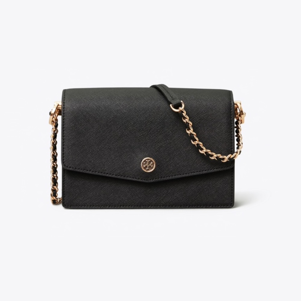 Tory Burch Black Robinson Convertible Mini Bag